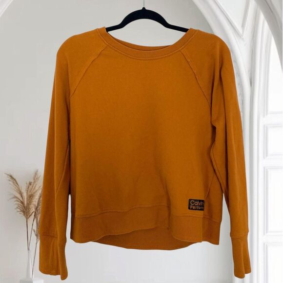 Calvin Klein Performance Burned Orange Crewneck Sweater M - Picture 1 of 7